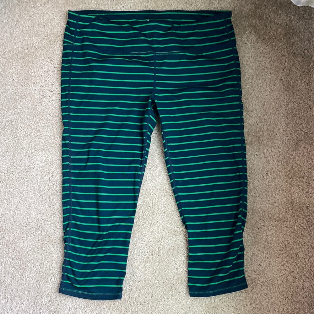 Athleta Crop Leggings Navy and Green